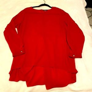 Vince Camuto Red Long Sleeved Blouse